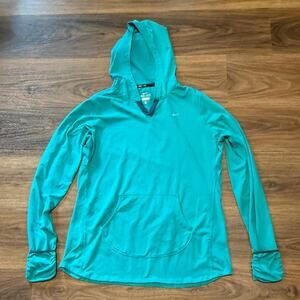 Nike Teal and Navy Dri-FIT Shirt Womens Size XL Running with tuck over Sleeves